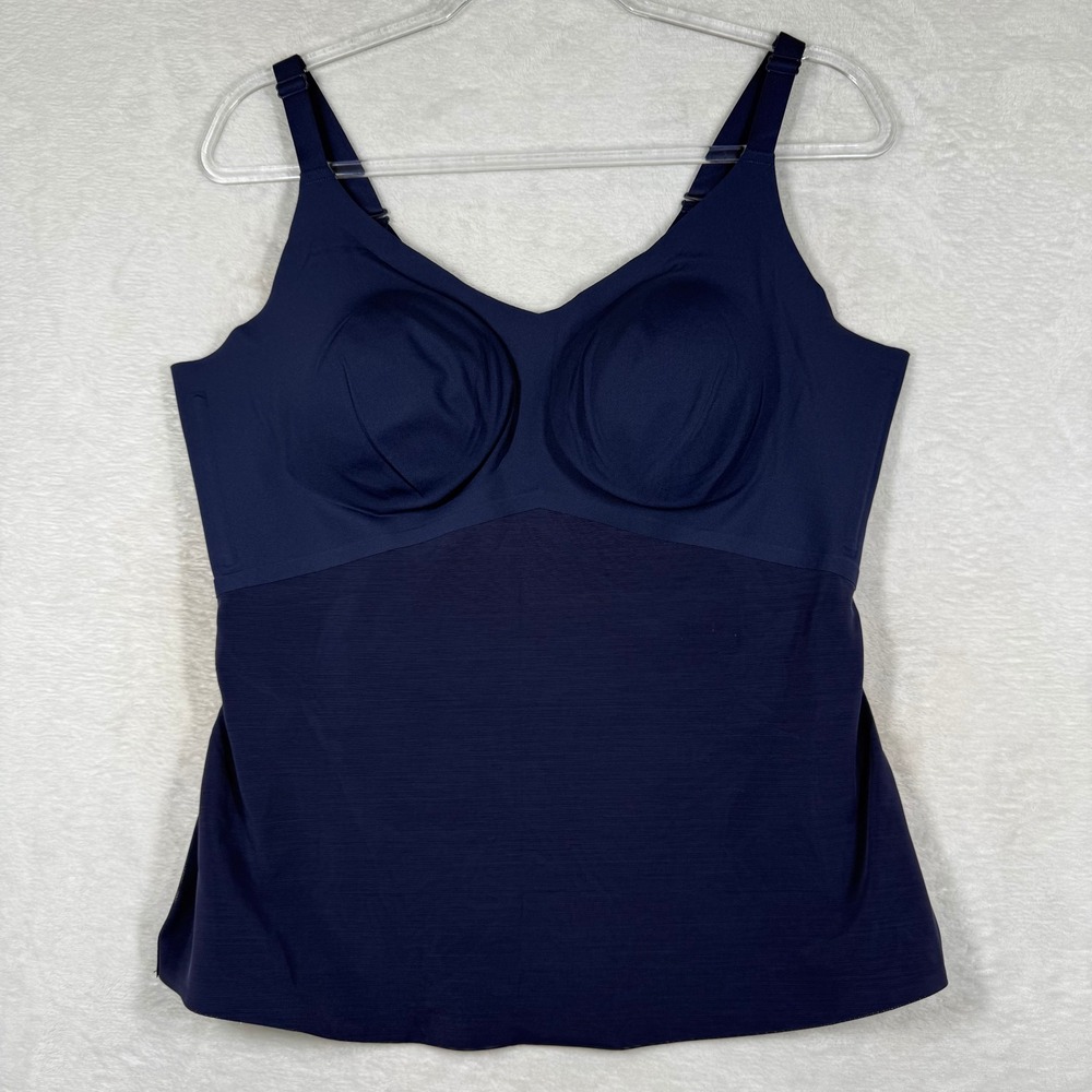 Honeylove LiftWear Cami Navy Blue Smoothing Shapewear Tank Top 1X LWCM0102
